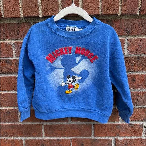 Vintage 90s Y2K Mickey Mouse Disney Blue Sweatshirt Size 4T Made in USA - Picture 1 of 4